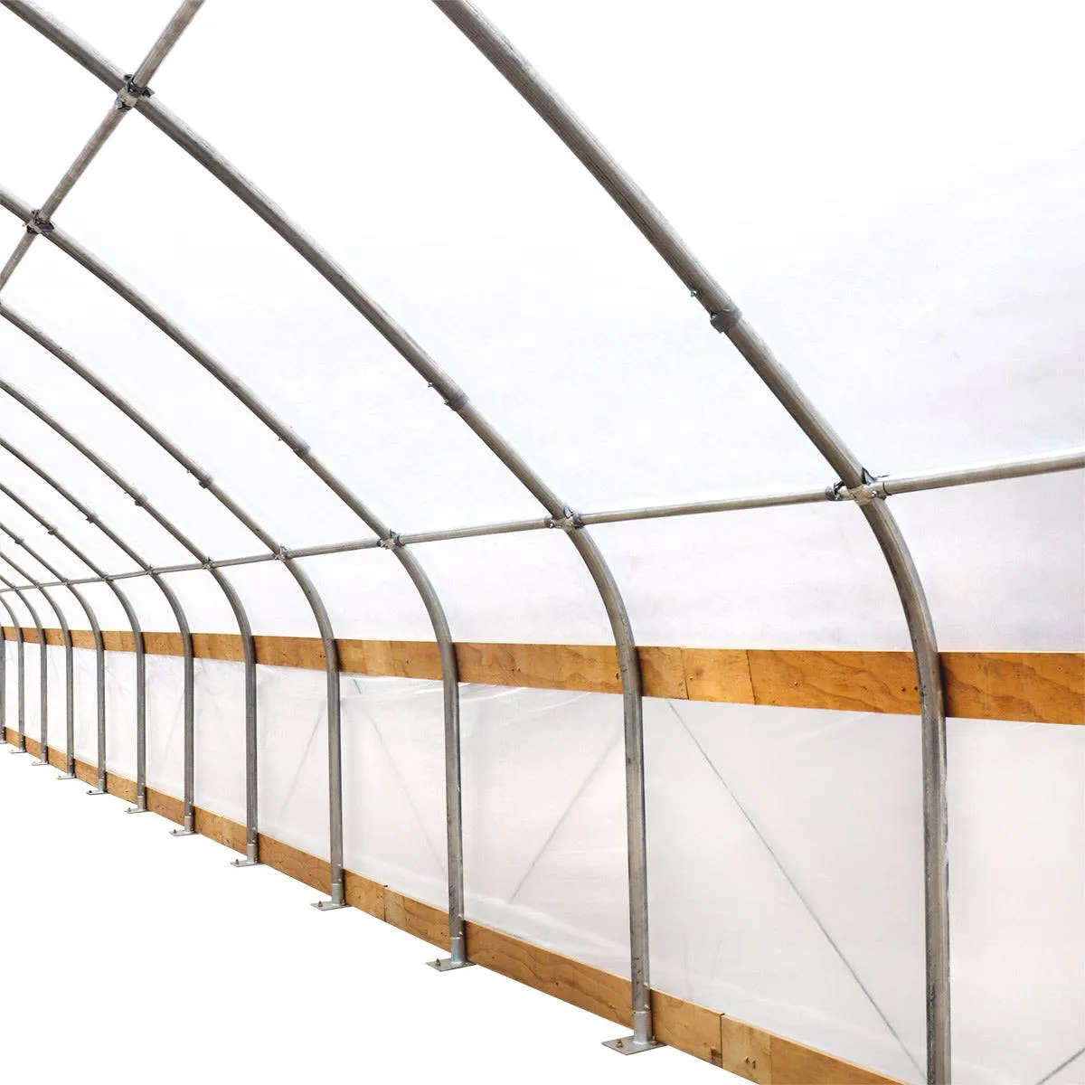 TMG Industrial 30’ x 50’ Tunnel Greenhouse Grow Tent w/6 Mil Clear EVA Plastic Film, Cold Frame, Hand Crank Roll-Up Sides, Peak Ceiling Roof, TMG-GH3050