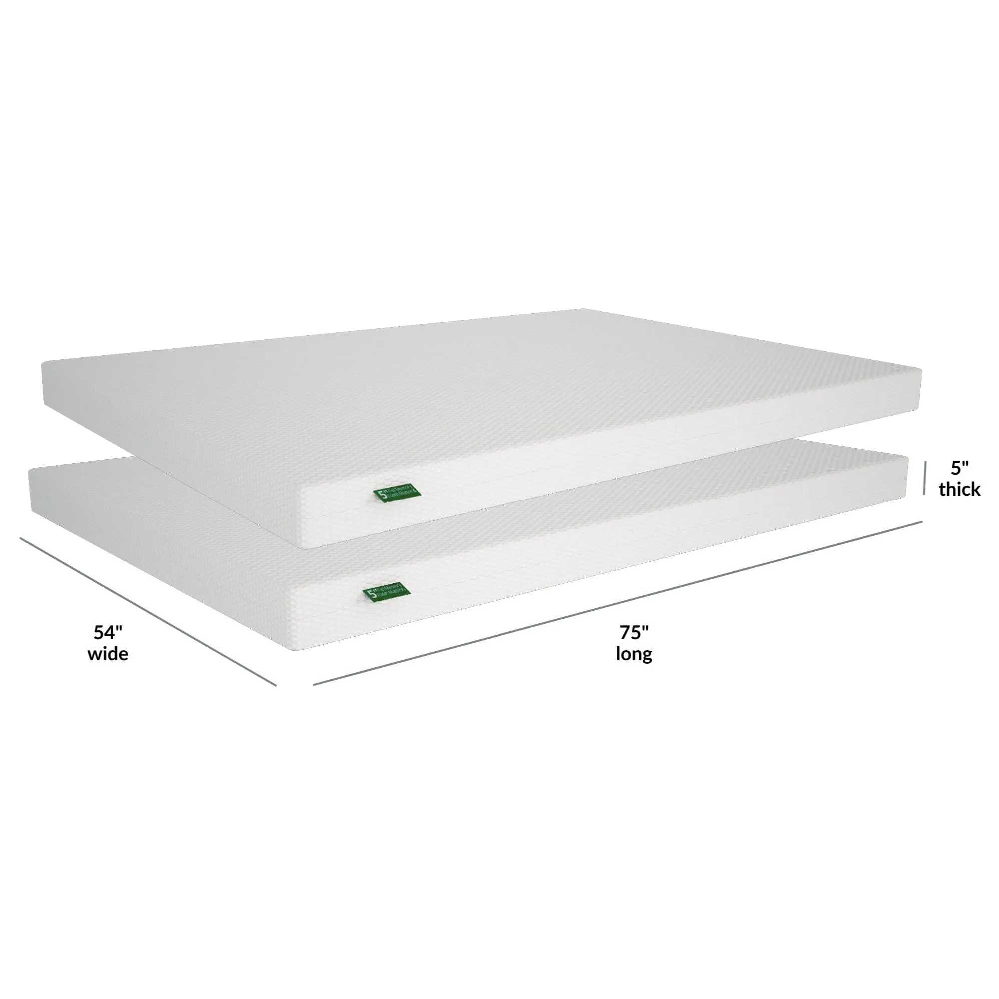 Two Pack 5-Inch Full Memory Foam Mattress